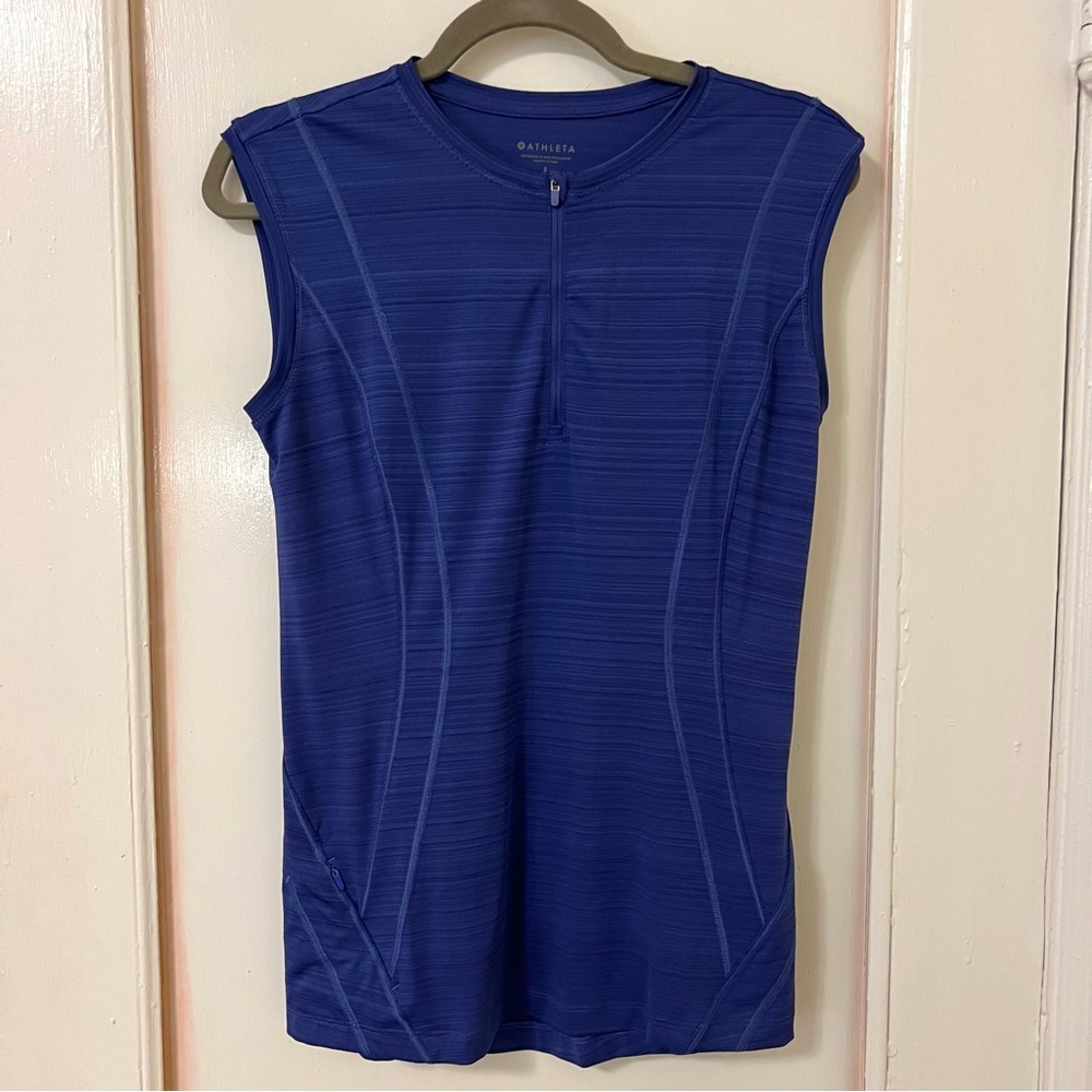 ATHLETA Pacifica Illume UPF Fitted Tank top workout shirt sleeveless pockets - Picture 2 of 9